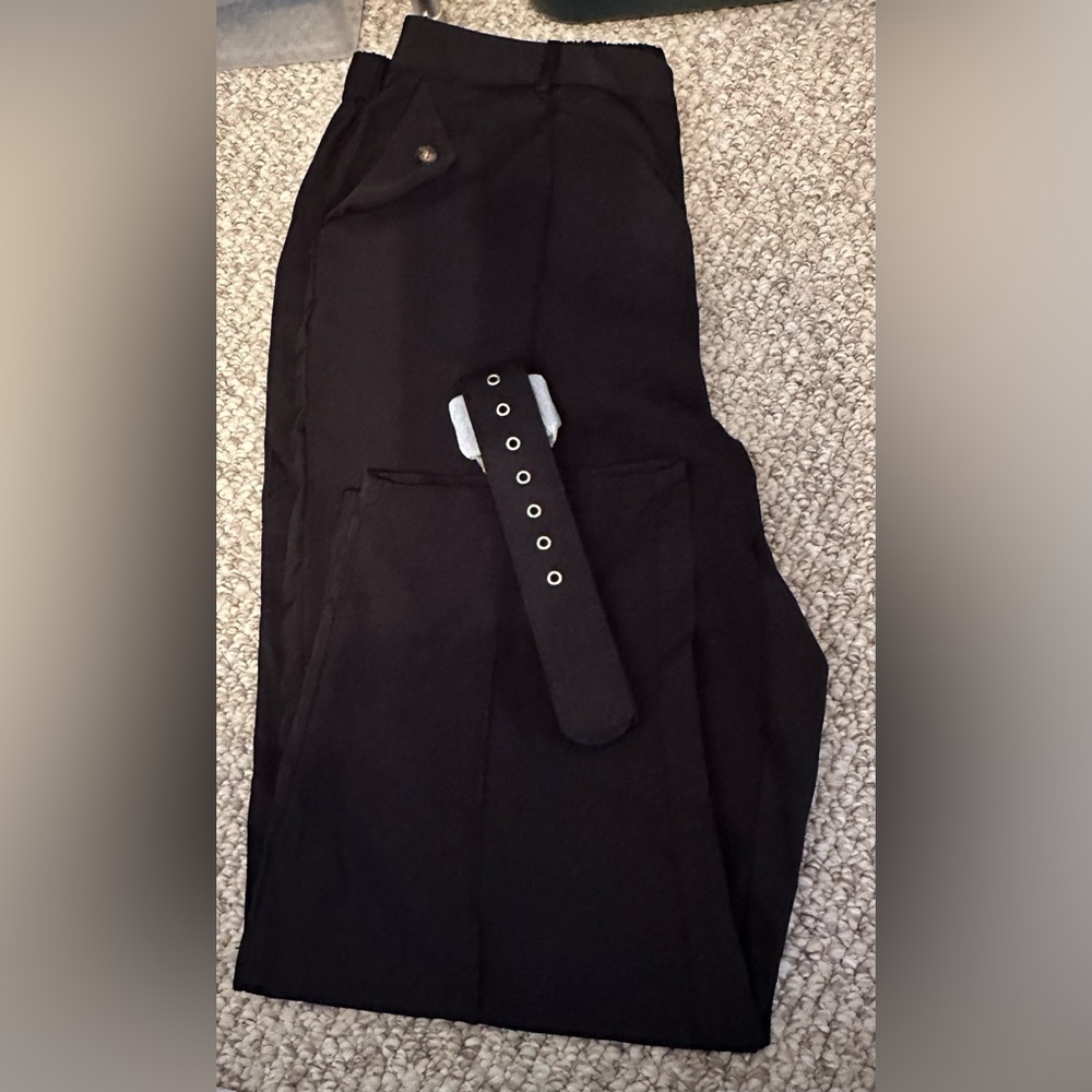 Black dress pants with belt size 18